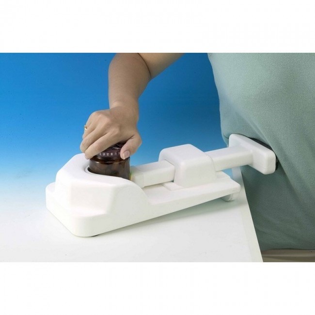 Jar and bottle opener for seniors White Jar and bottle opener for seniors White