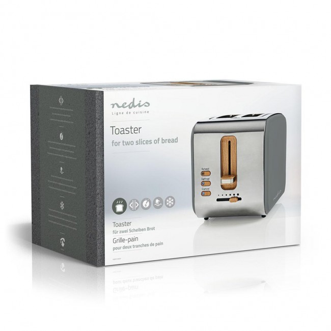 Nedis KABT510EGY toaster 6 2 slice(s) 900 W Grey