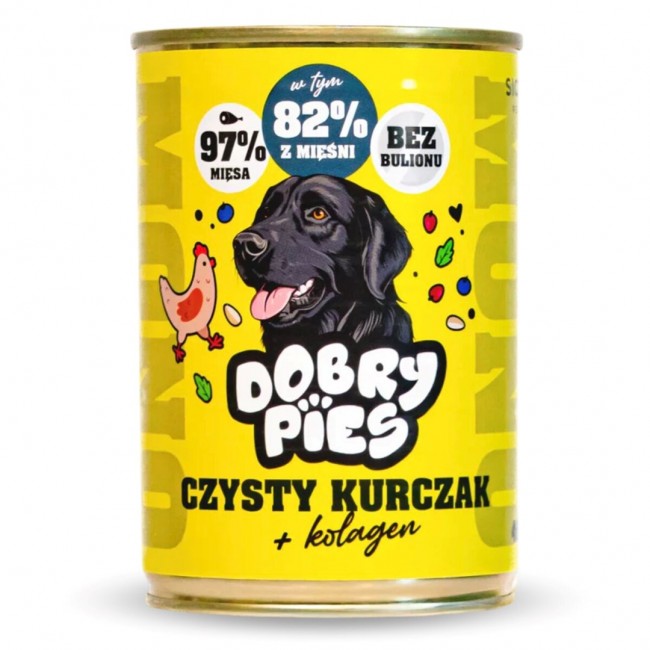 DOBRY PIES Mono Pure Chicken + Collagen wet dog food 400g
