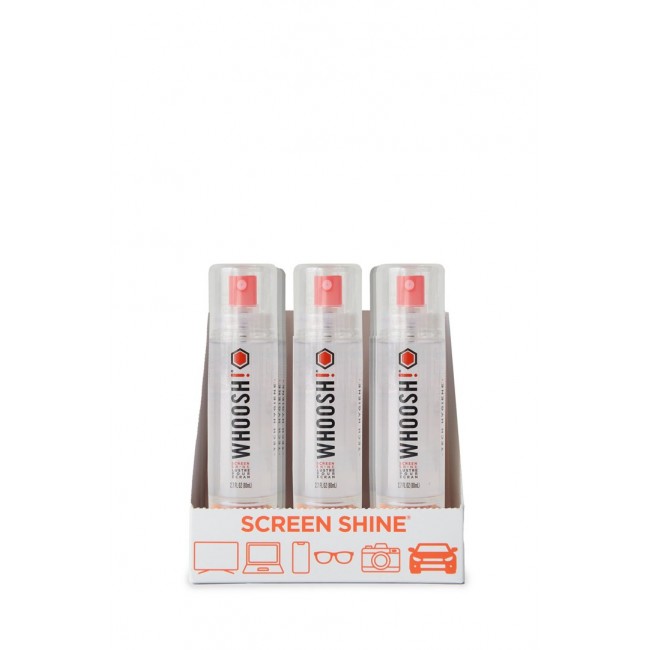Whoosh Grab and GO - spray do czyszczenia ekran w 80ml + ciereczka z mikrofibry (9 sztuk w ekspozytorze)