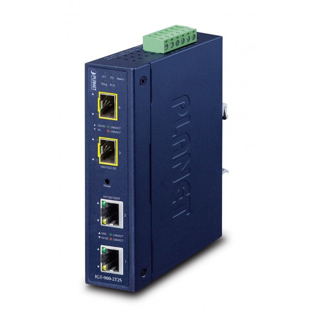 PLANET Industrial 2-Port network media converter Blue