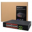Qoltec Prze ącznik sieciowy SWITCH Fast Ethernet PoE | 16x RJ45 10/100 Mb/s | 2x RJ45 Uplink 1000 Mb/s | 1x SFP 1000 Mb/s