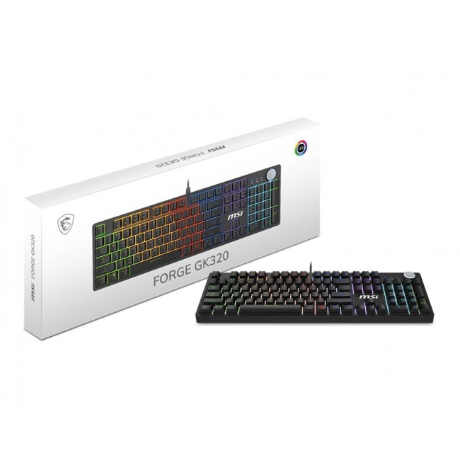 MSI FORGE GK320 RED keyboard Gaming USB QWERTY US International Black