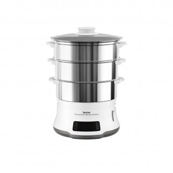 Tefal Convenient Series Deluxe VC502D steam cooker 3 basket(s) Countertop 900 W Stainless steel, White