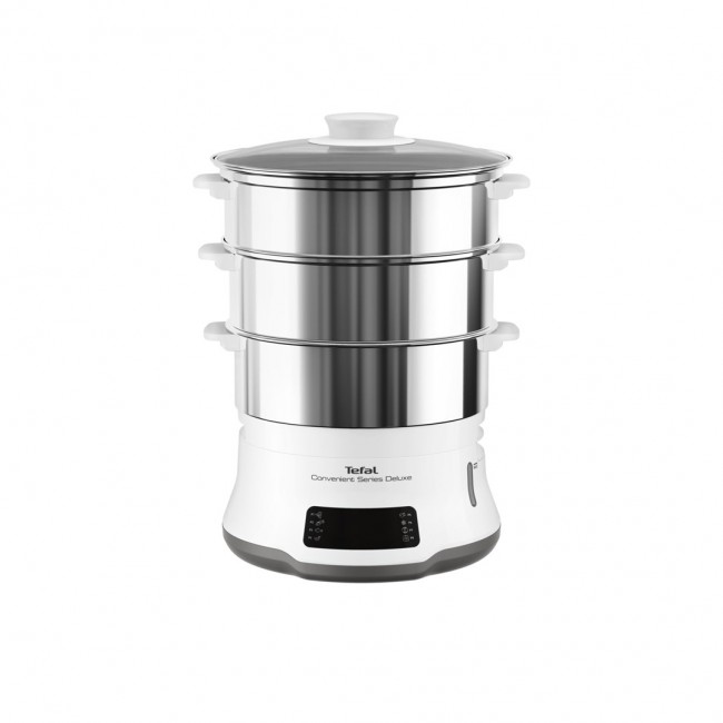 Tefal Convenient Series Deluxe VC502D steam cooker 3 basket(s) Countertop 900 W Stainless steel, White Tefal Convenient Series Deluxe VC502D steam cooker 3 basket(s) Countertop 900 W Stainless steel, White
