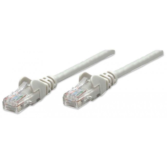 Intellinet Network Patch Cable, Cat6, 1m, Grey, CCA, U/UTP, PVC, RJ45, Gold Plated Contacts, Snagless, Booted, Lifetime Warranty, Polybag