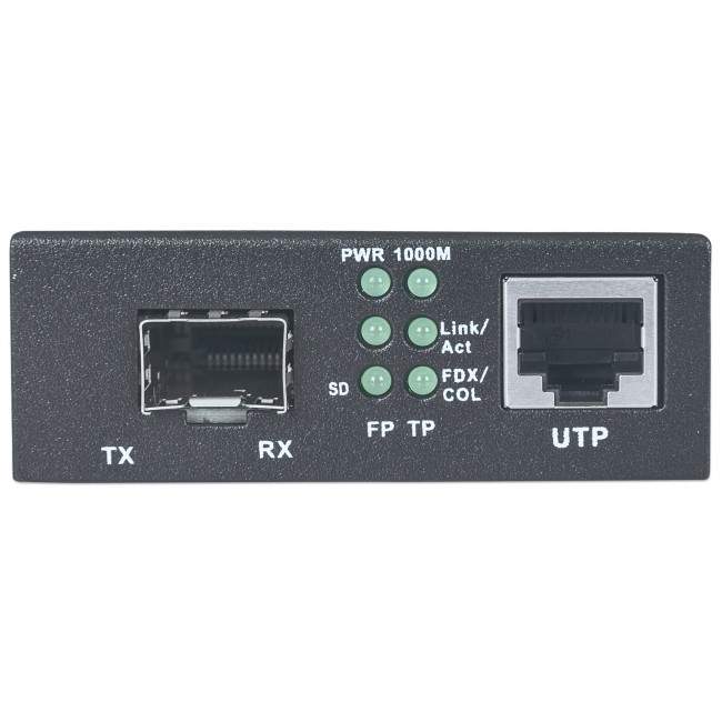Intellinet Gigabit Ethernet to SFP Media Converter, 10/100/1000Base-Tx to SFP slot, empty (Euro 2-pin plug) Intellinet Gigabit Ethernet to SFP Media Converter, 10/100/1000Base-Tx to SFP slot, empty (Euro 2-pin plug)