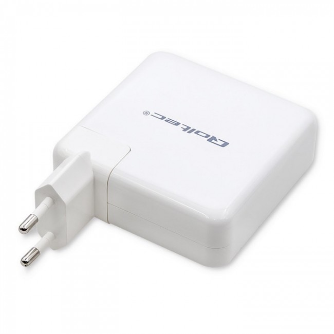 Qoltec 96W FAST Wall Charger | 5-20V | 3- 4.7A | USB C PD | Laptop | Smartphone | White