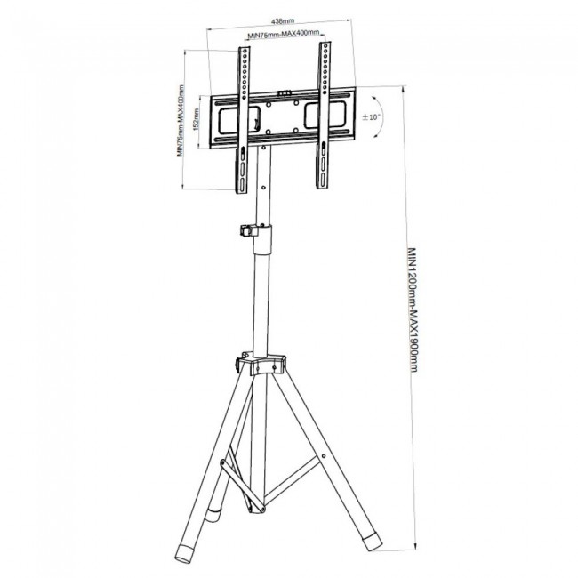 Techly Universal Floor Tripod Stand for 17-60