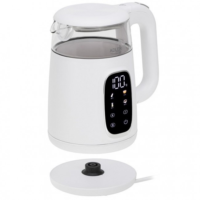 ADLER AD 1305 electric kettle white/silver ADLER AD 1305 electric kettle white/silver