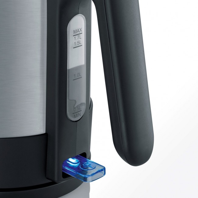 Severin WK 3409 electric kettle 1.7 L 2200 W Black, Stainless steel