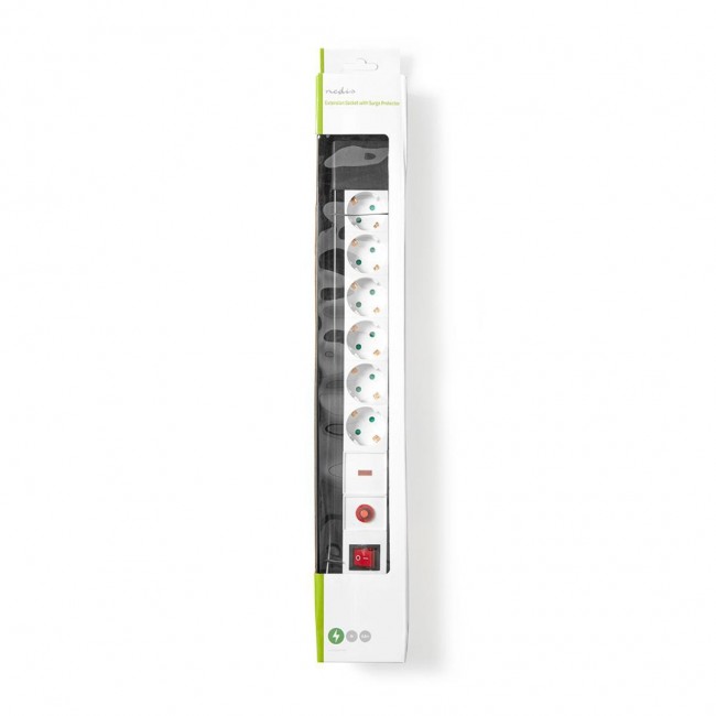 Nedis EXS630SPF1PRO power extension 3 m 6 AC outlet(s) Indoor Black, White