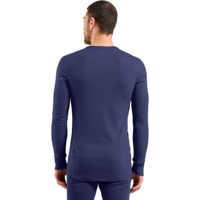 Odlo BL TOP crew neck l/s ACTIVE WARM long-sleeved thermal underwear, size L, blue Odlo BL TOP crew neck l/s ACTIVE WARM long-sleeved thermal underwear, size L, blue