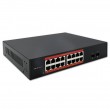 Qoltec Prze ącznik sieciowy SWITCH Gigabit Ethernet | 16x RJ45 | 2x SFP | 1000 Mb/s