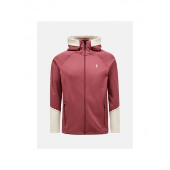 Bluza męska PEAK PERFORMANCE M Rider Essentials Midlayer Zip Hood kolor czerwony - L