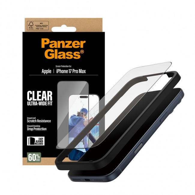 PanzerGlass Screen Protector iPhone 18 Pro Max | 17 Pro Max | Ultra-Wide Fit w. EasyAligner Clear screen protector Apple 1 pc(s)