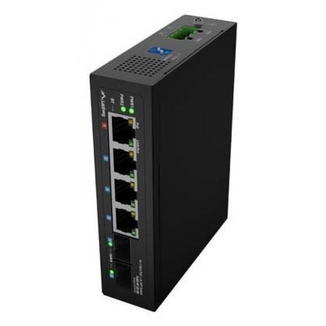 Lanberg ILGE-4P-2S-90 network switch Unmanaged Fast Ethernet (10/100) Power over Ethernet (PoE) 1U Black