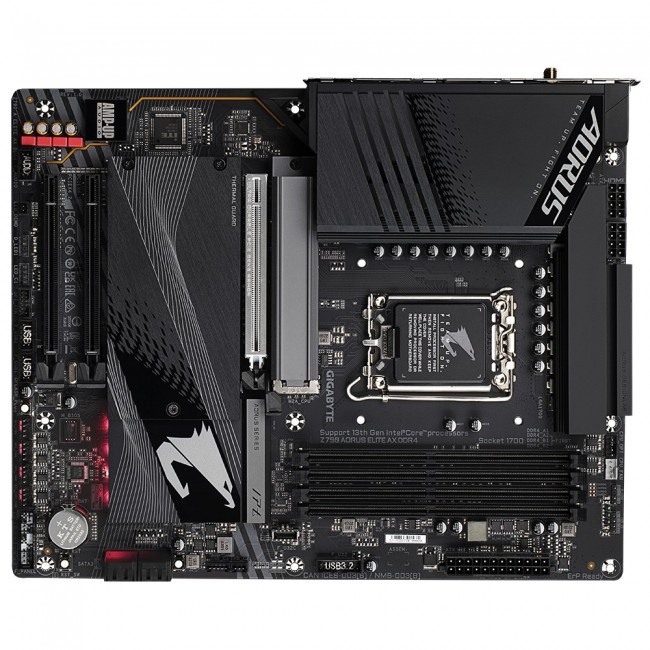 GIGABYTE Z790 AORUS ELITE AX DDR4 Motherboard - Supports Intel Core 13th Gen CPUs, 16*+1+2 Phases Digital VRM, up to 5333MHz DDR4 (OC), 4xPCIe 4.0 M.2, Wi-Fi 6E, 2.5GbE LAN, USB 3.2 Gen 2 GIGABYTE Z790 AORUS ELITE AX DDR4 Motherboard - Supports Intel Core 13th Gen CPUs, 16*+1+2 Phases Digital VRM, up to 5333MHz DDR4 (OC), 4xPCIe 4.0 M.2, Wi-Fi 6E, 2.5GbE LAN, USB 3.2 Gen 2