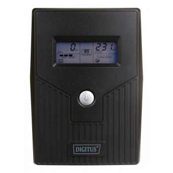 Digitus DN-170064-LCD uninterruptible power supply (UPS) Line-Interactive 0.8 kVA 480 W 2 AC outlet(s)