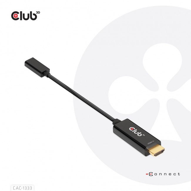 CLUB3D HDMI to USB Type-C 4K60Hz Active Adapter M/F CLUB3D HDMI to USB Type-C 4K60Hz Active Adapter M/F