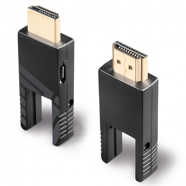 Lindy 50m Fibre Optic Hybrid Micro-HDMI 18G Cable with Detachable HDMI and DVI Connectors