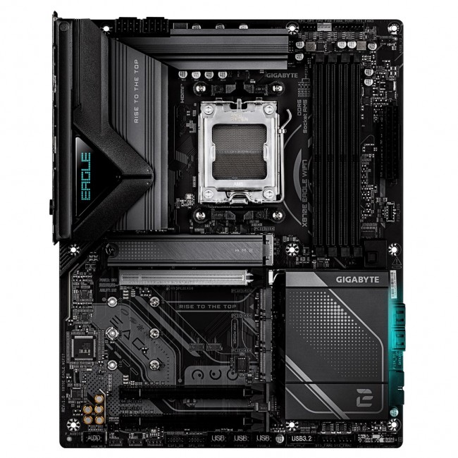 GIGABYTE X870E EAGLE WIFI7 Motherboard - Supports AMD Ryzen 9000 CPUs, 16+2+2 Phases Digital VRM, up to 8200Hz DDR5 (OC), 1xPCIe 5.0 + 3xPCIe 4.0, Wi-Fi 7, 5GbE LAN, USB 4
