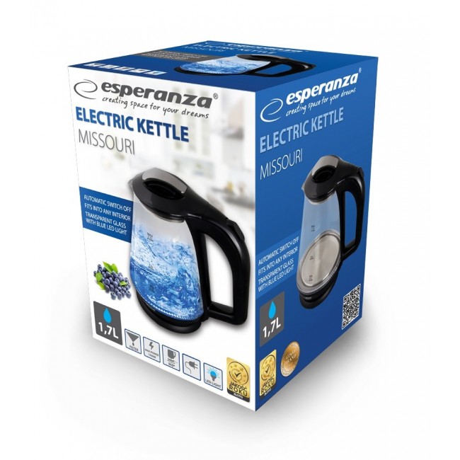 Esperanza EKK024K Electric kettle 1.7 L Black, Multicolor 1500 W