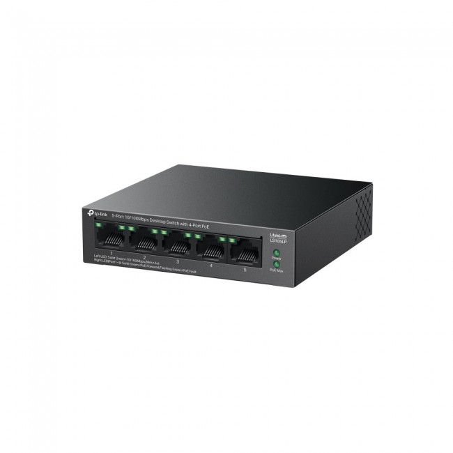 TP-Link LiteWave LS105P Unmanaged Fast Ethernet (10/100) Power over Ethernet (PoE) Black TP-Link LiteWave LS105P Unmanaged Fast Ethernet (10/100) Power over Ethernet (PoE) Black