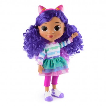 Gabby's Dollhouse , Sing & Celebrate Gabby Girl Doll, 13-Inches Tall with Sound Effects & Reversible Cat Ears, Kids Toys for Girls & Boys Ages 3+