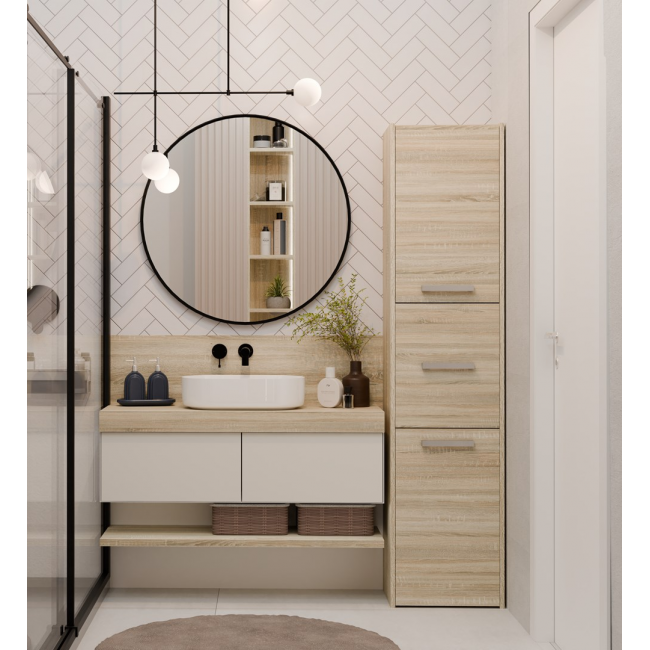 Topeshop S43 SONOMA bathroom storage cabinet Oak Topeshop S43 SONOMA bathroom storage cabinet Oak