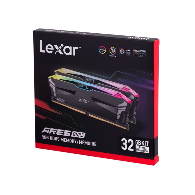 Lexar ARES RGB memory module 32 GB 2 x 16 GB DDR5 6000 MHz Lexar ARES RGB memory module 32 GB 2 x 16 GB DDR5 6000 MHz