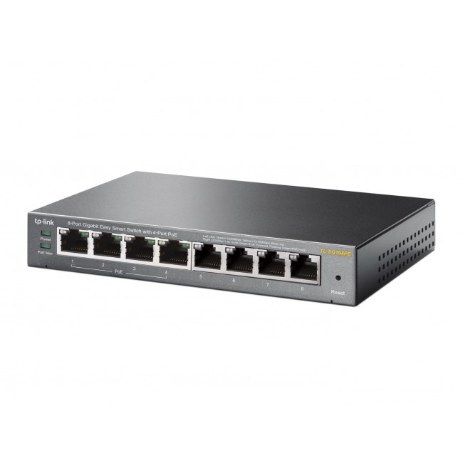TP-Link 8-Port Gigabit Easy Smart Switch with 4-Port PoE TP-Link 8-Port Gigabit Easy Smart Switch with 4-Port PoE