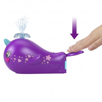 Polly Pocket SPARKLE COVE ADVENTURE NARWHAL ADVENTURER Boat
