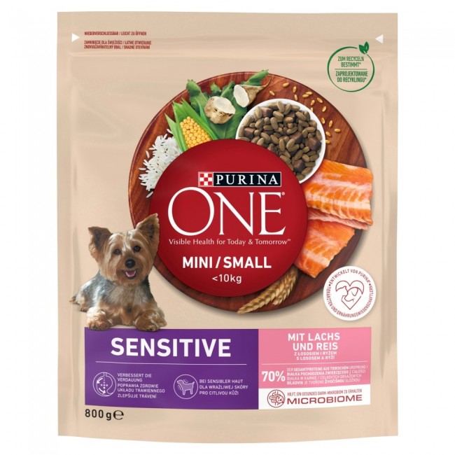 PURINA One Mini/Small Sensitive Salmon, rice - dry dog food - 800 g PURINA One Mini/Small Sensitive Salmon, rice - dry dog food - 800 g