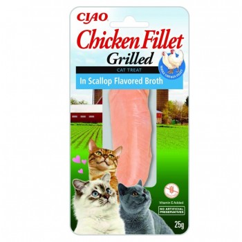 INABA Ciao Grilled Chicken fillet in scallop flavored broth - cat treats - 25g