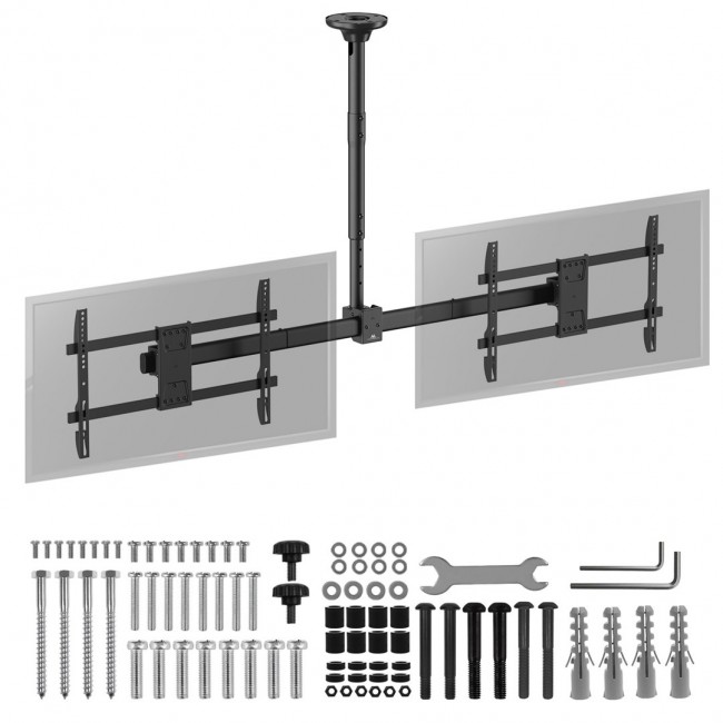 Maclean ceiling mount for two TVs, max load 2x40kg, 34-60 Maclean ceiling mount for two TVs, max load 2x40kg, 34-60