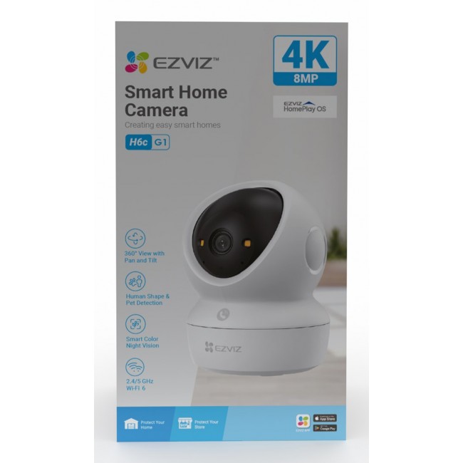 EZVIZ H6c G1 4K Spherical IP security camera Indoor 3840 x 2160 pixels Ceiling/Wall/Desk EZVIZ H6c G1 4K Spherical IP security camera Indoor 3840 x 2160 pixels Ceiling/Wall/Desk