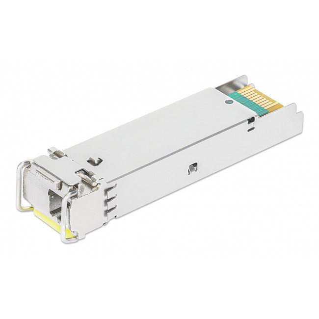 Intellinet Gigabit Fiber WDM Bi-Directional SFP Optical Transceiver Module 1000Base-BX-D (LC) Single-Mode Port, 120 km (75 mi.), BiDi WDM (RX1490/TX1550), MSA-compliant for Maximum Compatibility, Silver