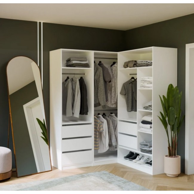 OPENO 2SZ Drawer Unit, 2 Drawers, WHITE, for the Wardrobe, for the Bedroom