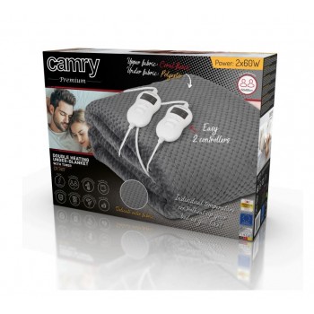Camry CR 7417 electric blanket 2x 60 W Gray
