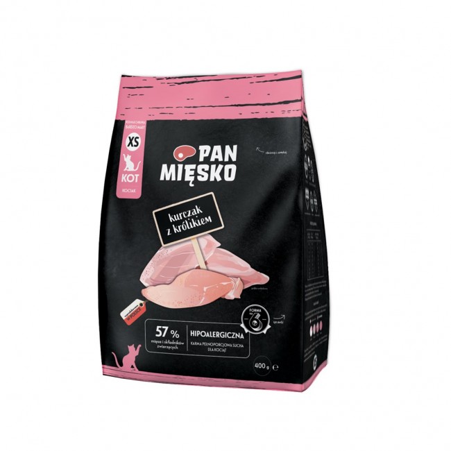 PAN MIĘSKO Chicken with rabbit XS - dry cat food - 400g PAN MIĘSKO Chicken with rabbit XS - dry cat food - 400g