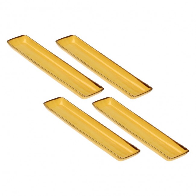 Set of 4 Concerto Ocra Rectangular Trays - Yellow, 32 x 8 cm Set of 4 Concerto Ocra Rectangular Trays - Yellow, 32 x 8 cm