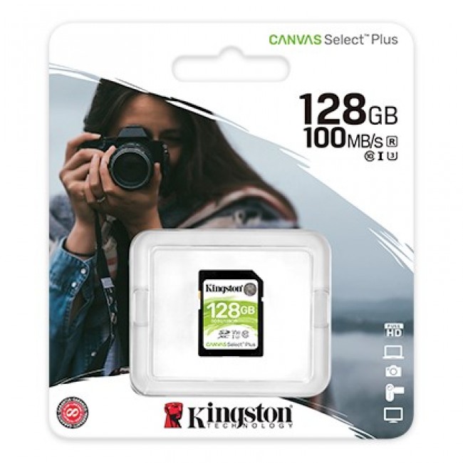 Kingston Technology 128GB SDXC Canvas Select Plus 100R C10 UHS-I U3 V30