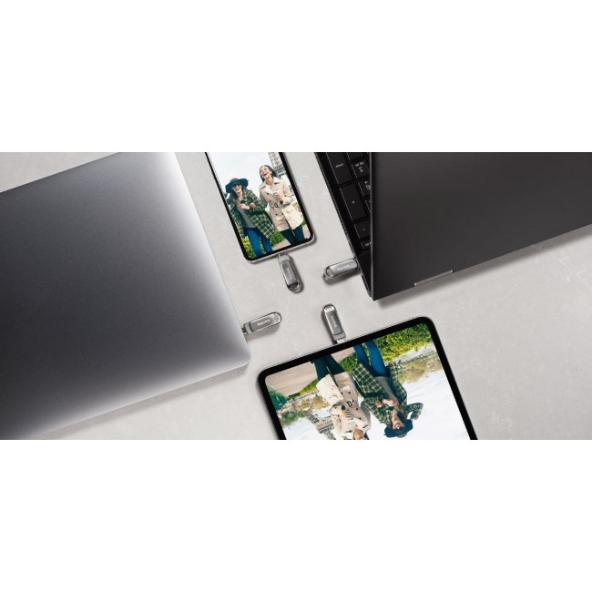 SanDisk Ultra Dual Drive Luxe USB flash drive 128 GB 3.2 Gen 1 (3.1 Gen 1) Stainless steel SanDisk Ultra Dual Drive Luxe USB flash drive 128 GB 3.2 Gen 1 (3.1 Gen 1) Stainless steel