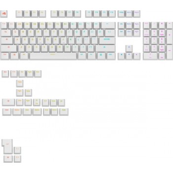 Glorious GPBT Backlit Keycaps, ANSI Layout (US), PBT, Dye-Sub - White