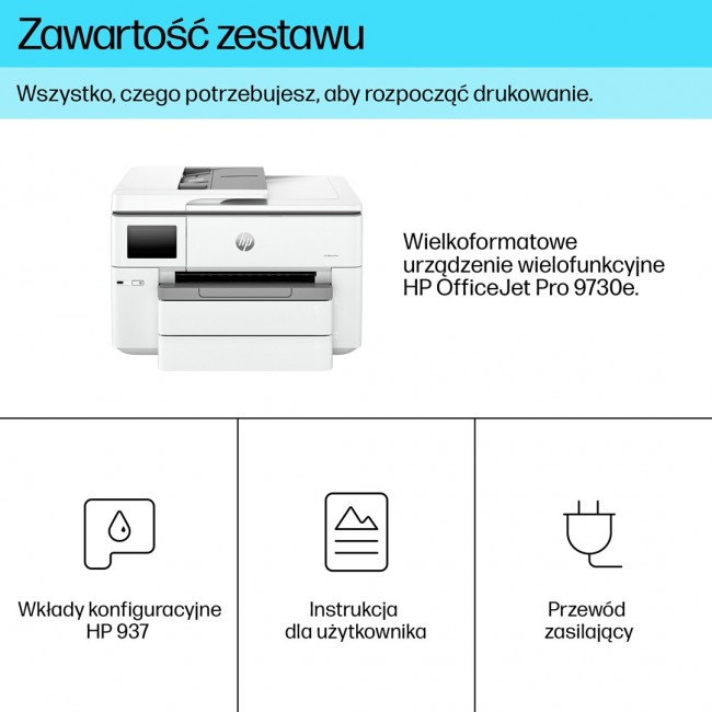 HP OfficeJet Pro 9730e Wireless All-in-One Color Printer, Instant Ink Two-sided printing HP OfficeJet Pro 9730e Wireless All-in-One Color Printer, Instant Ink Two-sided printing