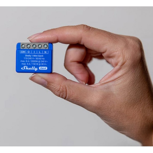 SHELLY 1 Mini Gen4 Smart switch 1P Blue SHELLY 1 Mini Gen4 Smart switch 1P Blue