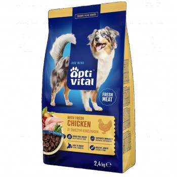 OPTIVITAL With fresh chicken - dry dog food - 2,4kg