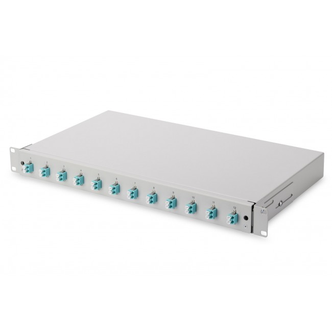 Digitus Fiber optic splice box, 1U, equipped, 12x LC DX, OM3