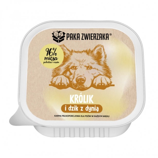 PAKA ZWIERZAKA Rabbit and boar with pumpkin - wet dog food - 150g PAKA ZWIERZAKA Rabbit and boar with pumpkin - wet dog food - 150g